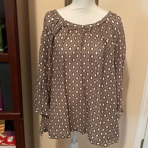 Talbots sequined brown & white top size XL
